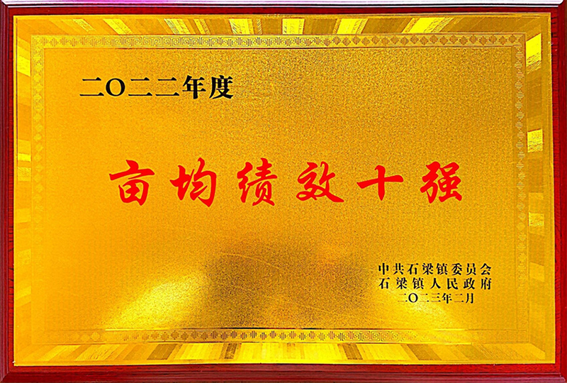 畝均績效十強(qiáng)